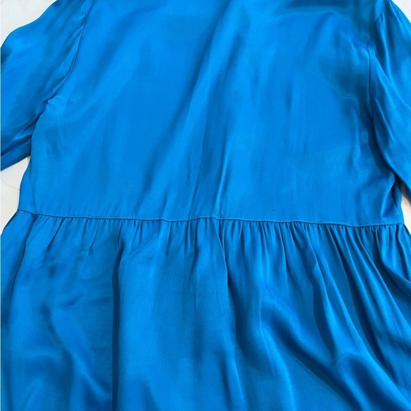Calme’ by Johnny Was NWT Tiered Mandarin Collar Dress in Peacock Blue, Size M - Picture 8 of 12